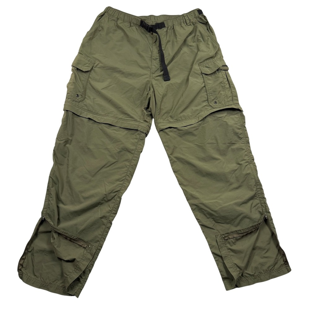 REI Convertible Hiking Pants Mens L Green Sahara Zip Off Cargo UPF 50+